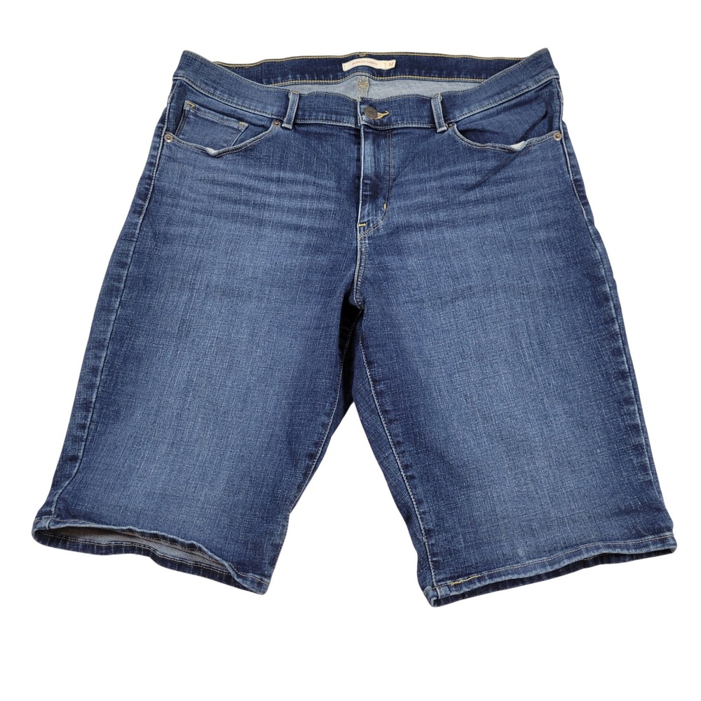 Levi's Bermuda Shorts Womens 32 Blue Excellent Denim Mid Rise 29969-0031